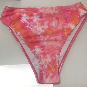 La La swim pink/orange tie dye bikini top and bottom new with tags size M